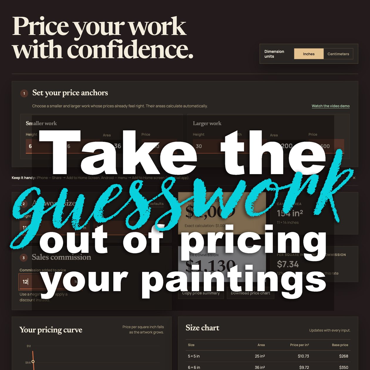 Pro Painter Pricing Calculator — take the guesswork out of pricing your paintings